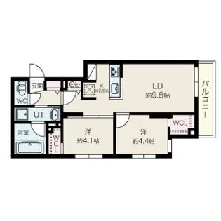 プエンテ発寒【402号室】の間取り