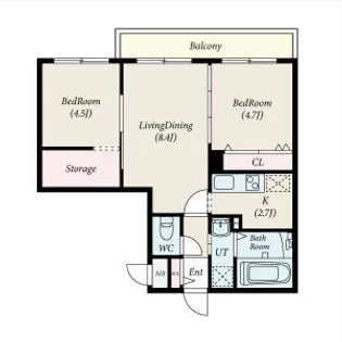 PORTEーBONHEUR N13(ポルトボヌールN13)【102号室】の間取り
