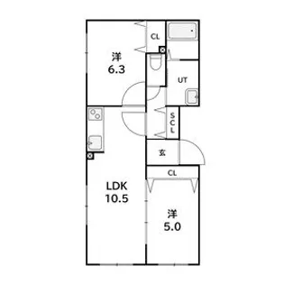 ラフィーネ西町【1階】の間取り