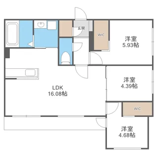 ラ・シュエット北大前【4階】の間取り
