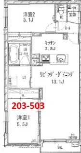 エルクリエイト苗穂【203号室】の間取り