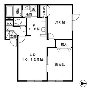 セジュール元町【102号室】の間取り