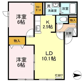セジュール元町【201号室】の間取り