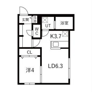ASTER FLAX ASABU(アステール フラックス アサブ【103号室】の間取り