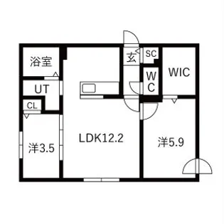 サクランシェ宮の沢【402号室】の間取り