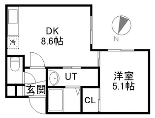 ジェイエス麻生【102号室】の間取り