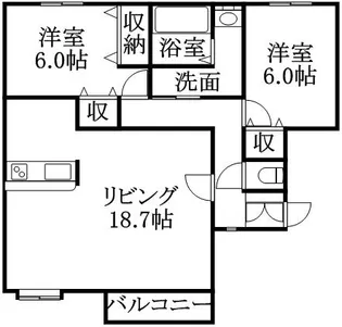 モデュロール屯田【103号室】の間取り