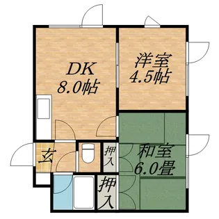 ダイユウハイツ伏古【203号室】の間取り