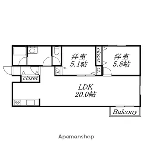 北海道札幌市中央区北三条西26丁目【マンション】の間取り