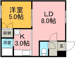 カーサ北大前【3階】の間取り