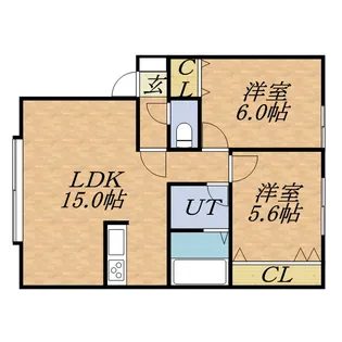グランディⅡ【105号室】の間取り