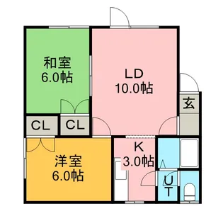 百合が原アベニューB棟【202号室】の間取り