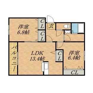 グランドール瑞穂【201号室】の間取り