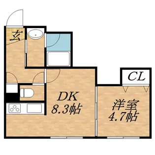 ラピスコート北24条【102号室】の間取り