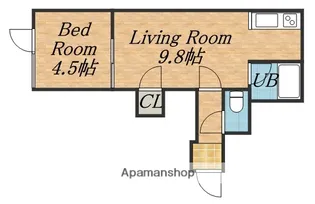 パークサイドヒルテラダ【102号室】の間取り