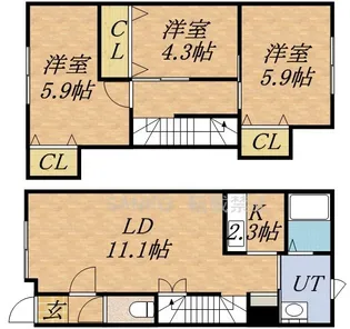 グランフェリーチェR【1階】の間取り