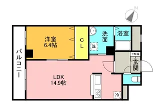 1LDKの間取り画像