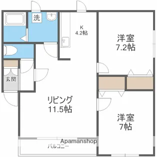 パールハイム45【2階】の間取り