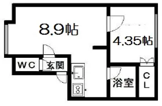 ポストハウス白石【102号室】の間取り