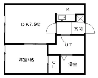 1DKの間取り画像