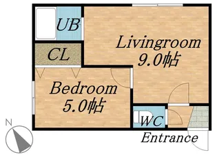 ノースシャトー【201号室】の間取り