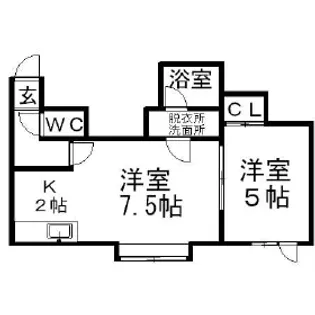 パラ・シェンプレN45【1階】の間取り