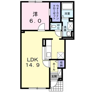 カーサ・ソレイユ【1階】の間取り