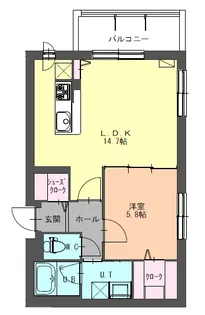 オクトブランシュ【1301号室】の間取り