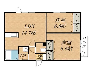 ウベア篠路【1階】の間取り