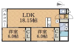 フィオーレ北23条【4階】の間取り