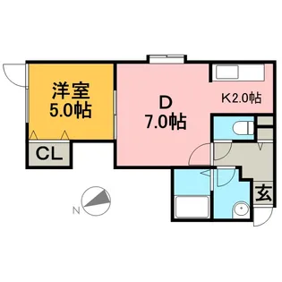 ウィングS&A【202号室】の間取り