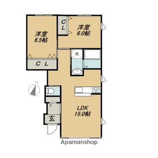 北海道札幌市北区西茨戸一条1丁目【アパート】の間取り