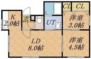 コーポうたの【201号室】の間取り