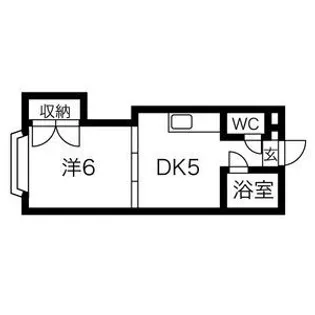 1DKの間取り画像