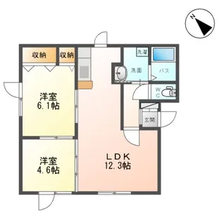 NOMBRE NOIR(ノンブルノアール【201号室】の間取り