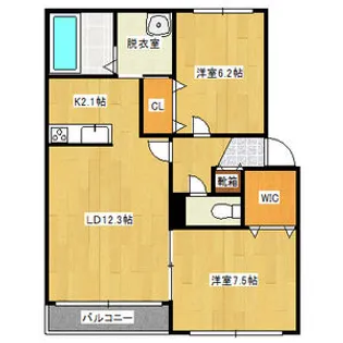 シャン・ボヌールN【203号室】の間取り