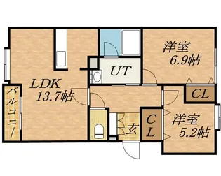 ディア東苗穂弐番館【1階】の間取り
