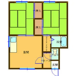 三河荘【201号室】の間取り