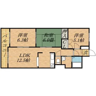 ビラ・サンライト第1【7階】の間取り