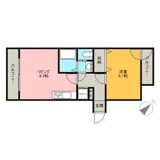 グランソレイル【305号室】の間取り