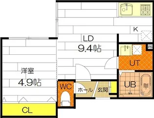 GRANDWOOD ACO【403号室】の間取り