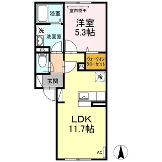 グレース ノース38【1階】の間取り