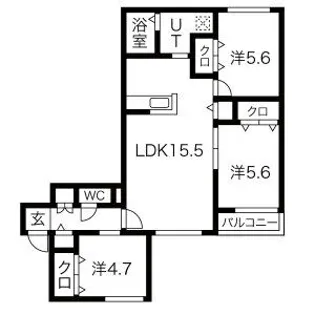 RIVIER発寒【4階】の間取り