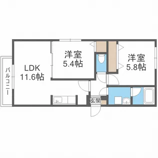 オルセー北17条【201号室】の間取り