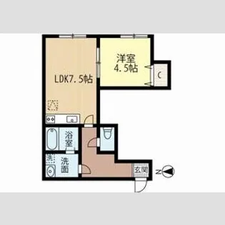 Kコート北19条【105号室】の間取り