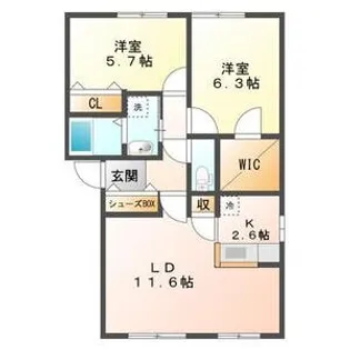 CHOU CHOU北郷87(シュシュキタゴウハチナナ)【3階】の間取り