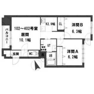 グランメールマーベラス【3階】の間取り