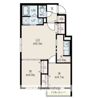 ファランドール新札幌Ⅰ【1階】の間取り