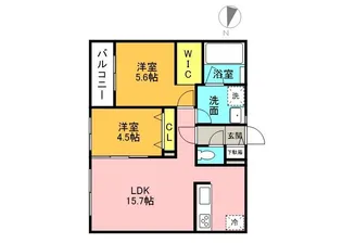エフュート北19条【2階】の間取り