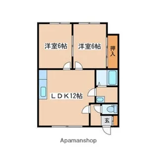 北海道札幌市北区新琴似六条6丁目【アパート】の間取り